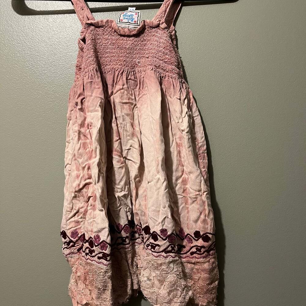 Sky Blue Floral Smocked Tiered Maxi Dress 6t